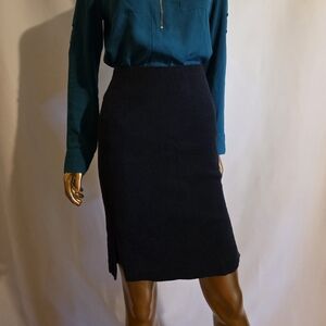 LOFT Black Knit Pencil Skirt